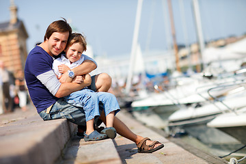 Image showing Father and son enjoying summer day