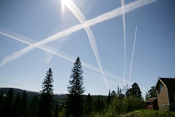 Image showing Contrail tracks