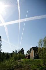 Image showing Contrail tracks