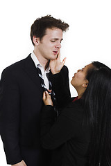 Image showing woman comforting man
