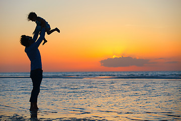 Image showing Family at sunset