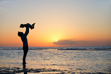 Image showing Family at sunset