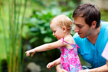 Image showing Father and daughter outdoors