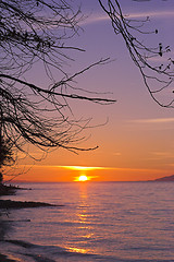 Image showing purple sunset
