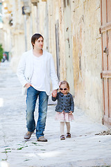 Image showing Father and daughter in city