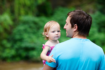 Image showing Father and daughter outdoors