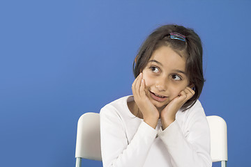 Image showing little girl thinking