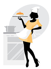 Image showing Baker girl silhouette