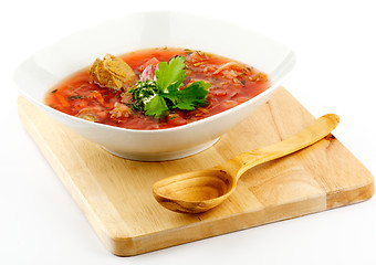 Image showing Homemade red Borscht