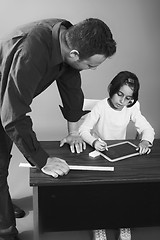 Image showing black and white classroom