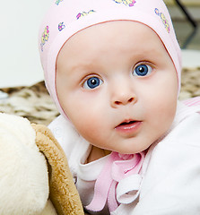 Image showing baby with a soft toy