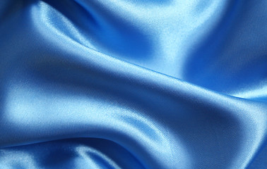 Image showing Smooth elegant blue silk as background