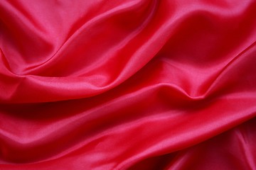 Image showing Smooth Red Silk as background 