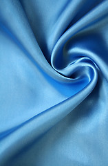 Image showing Smooth elegant blue silk as background