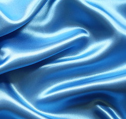 Image showing Smooth elegant dark blue silk