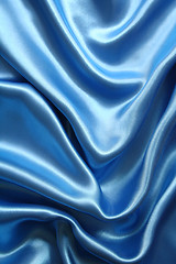 Image showing Smooth elegant dark blue silk can use as background 