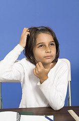 Image showing little girl thinking