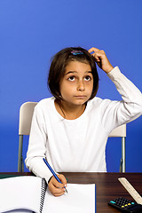 Image showing little girl working