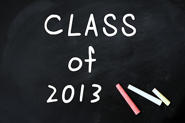 Image showing Class of 2013 on a blackboard 
