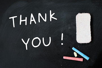 Image showing Thank you written on a blackboard