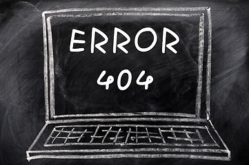 Image showing Error 404 on a blackboard background 