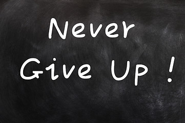 Image showing Never give up