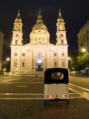 Image showing St. Stephen's Basilica night lights  Budapest Hungary