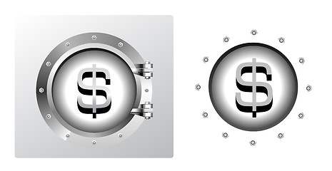 Image showing Dollar symbol and banking safe
