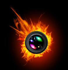 Image showing Burning the camera lens