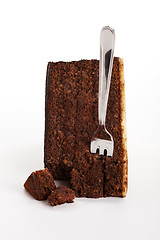 Image showing piece of tasty chocolate cake isolated