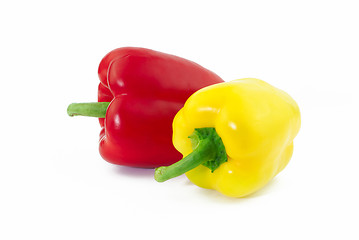 Image showing Red and yellow peppers