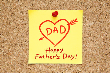 Image showing Happy Fathers Day Sticky Note