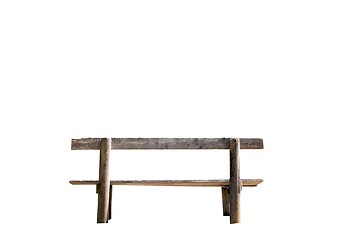 Image showing Old rustic wooden bench isolated