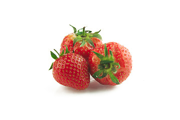 Image showing Three strawberries
