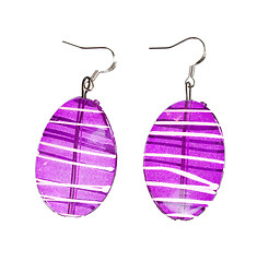 Image showing Earrings in purple glass on a white background