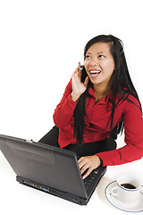 Image showing business woman on cell phone