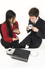 Image showing business people drinking coffee