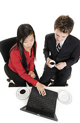 Image showing business people drinking coffee