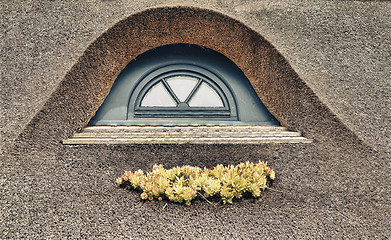 Image showing Retro thatched roof