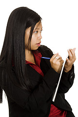 Image showing woman writting