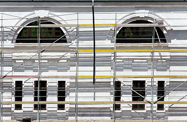 Image showing building in the scaffolding