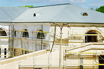 Image showing building in the scaffolding