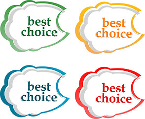 Image showing bubble speech with Best Choice motive