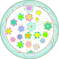 Image showing round frame from floral pattern in vintage style