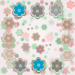 Image showing vector vintage background with flowers