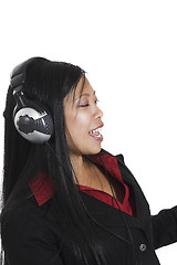 Image showing woman listening to music