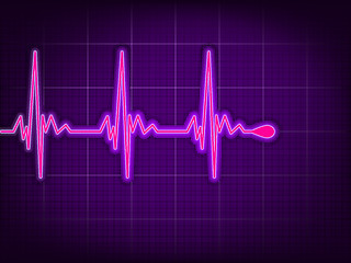 Image showing Heart cardiogram on it deep purple. EPS 8