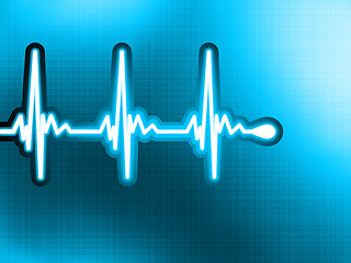 Image showing Heart cardiogram with shadow on deep blue. EPS 8