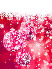 Image showing Christmas balls on abstract light. EPS 8