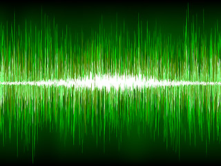 Image showing Sound waves oscillating glow light. EPS 8